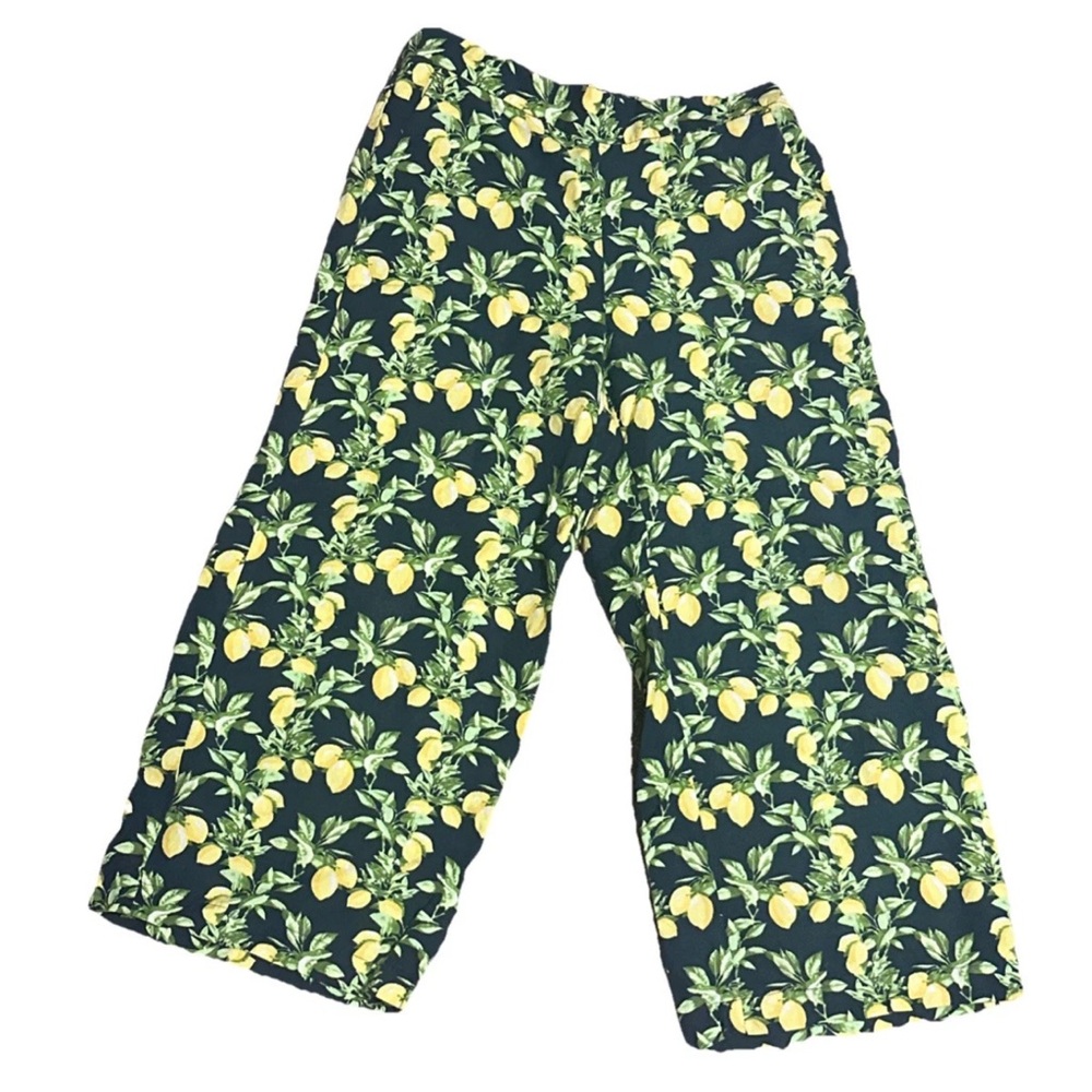 LOFT Women’s S Lemon Tree Verbena LINEN & VISCOSE Pants Casual Wide Leg Bold Fun - Picture 4 of 9